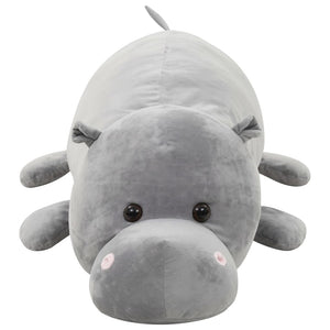 vidaXL Giocattolo di Peluche Ippopotamo Grigio