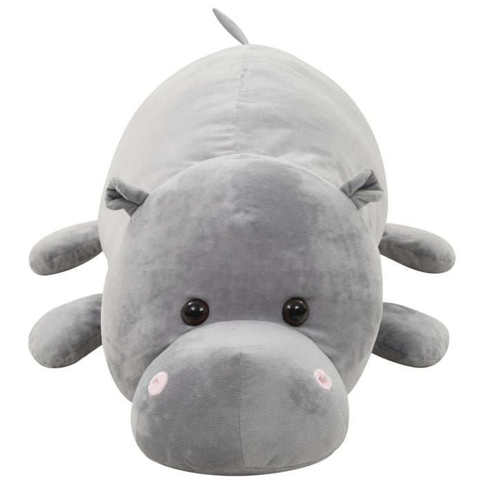 vidaXL Giocattolo di Peluche Ippopotamo Grigio