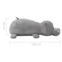 vidaXL Giocattolo di Peluche Ippopotamo Grigio