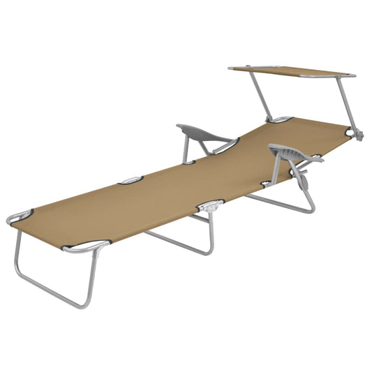 Lettino Prendisole Pieghevole con Baldacchino in Acciaio Talpa 44297