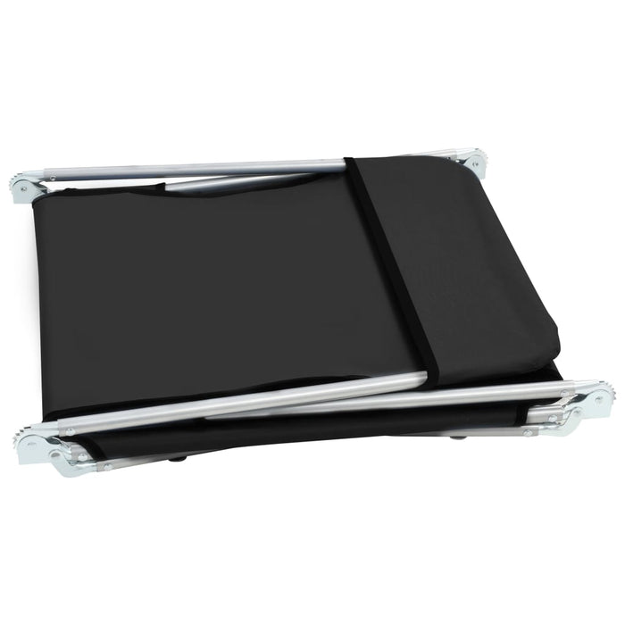 Sdraio pieghevoli 182 cm 2 pezzi acciaio e tessuto nero 02_0011936