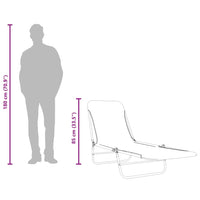 Lettini Prendisole Pieghevoli 2 pz in Acciaio e Tessuto Rosso