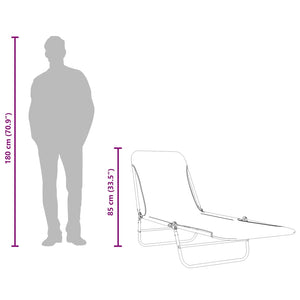 Lettini Prendisole Pieghevoli 2 pz in Acciaio e Tessuto Rosso