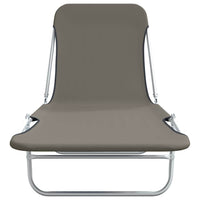 Lettini Prendisole Pieghevoli 2 pz in Acciaio e Tessuto Grigio