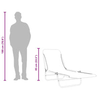 Lettini Prendisole Pieghevoli 2 pz in Acciaio e Tessuto Talpa