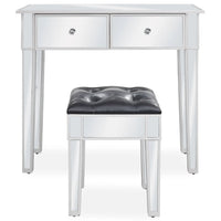 Toletta con Sgabello in MDF e Vetro