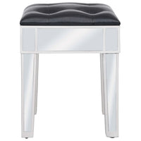 Toeletta tavolo da trucco mobili di design mobili per camera da letto specchio 80 x 38 x 76 cm con MDF e sgabello in vetro 02_0006380