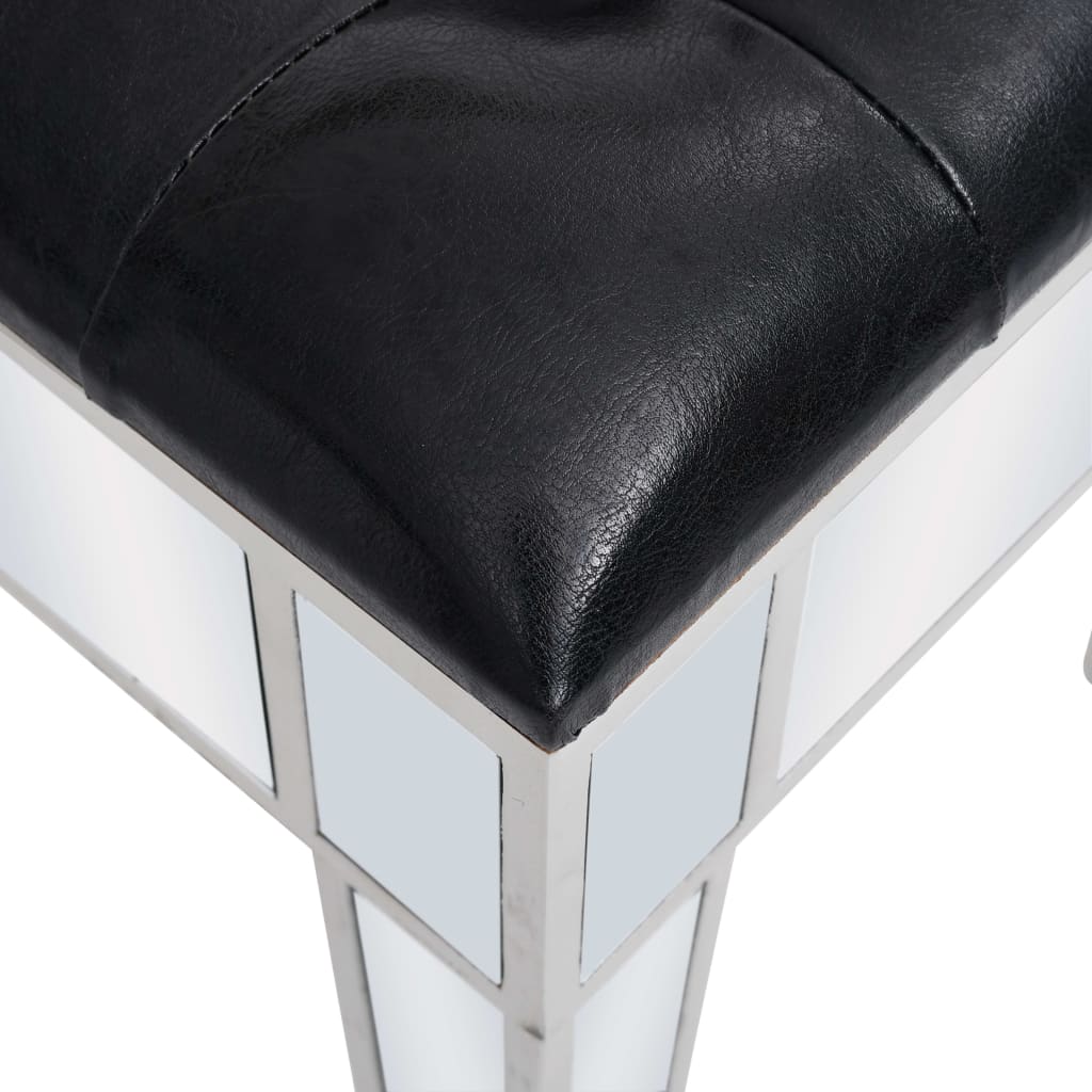 Toeletta tavolo da trucco mobili di design mobili per camera da letto specchio 80 x 38 x 76 cm con MDF e sgabello in vetro 02_0006380