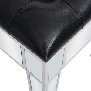 Toeletta tavolo da trucco mobili di design mobili per camera da letto specchio 80 x 38 x 76 cm con MDF e sgabello in vetro 02_0006380