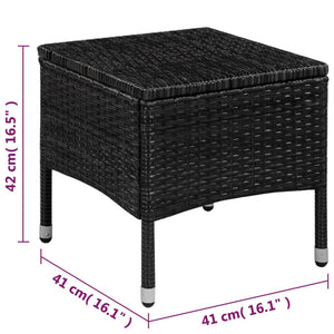Set da Bistrot 3 pz in Polyrattan Nero 44094
