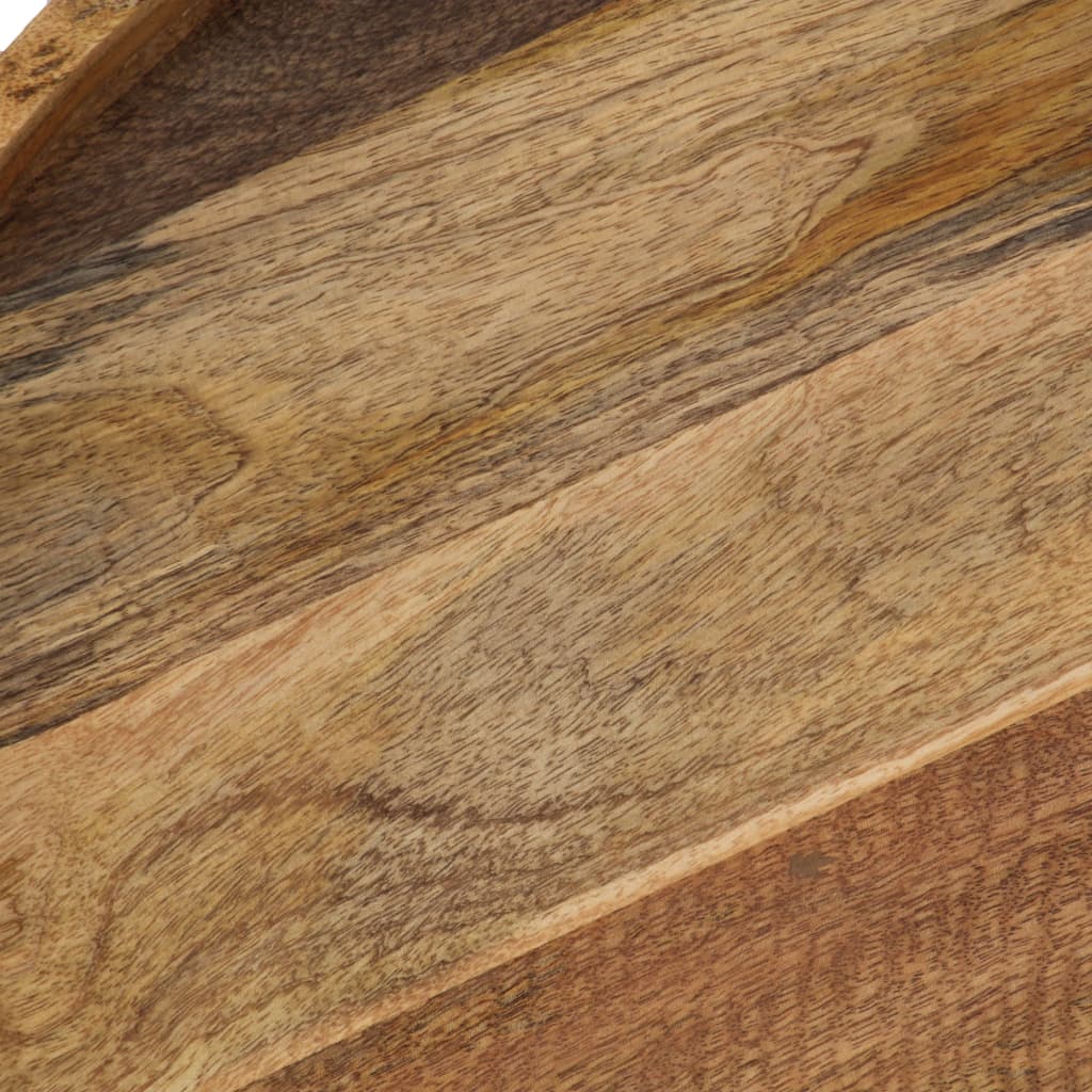 Tavolino da CaffÃ¨ Legno Massello di Mango e Acciaio 50x40 cm cod mxl 22594