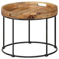 Tavolino da CaffÃ¨ Legno Massello di Mango e Acciaio 50x40 cm cod mxl 22594