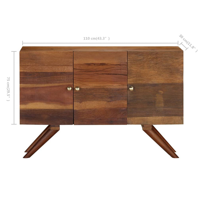 Credenza in Legno Massello di Recupero 110x30x75 cm Marrone 246674