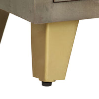 Mobile TV Legno Massello di Mango Grigio e Ottone 110x30x48cm