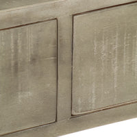 Tavolo Consolle Massello di Mango Grigio e Ottone 110x35x76 cm 246682