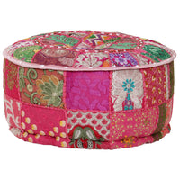 Pouf Patchwork Rotondo Fatto a Mano in Cotone 40x20 cm Rosacod mxl 82251