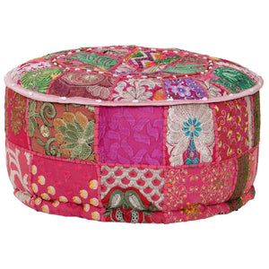 Pouf Patchwork Rotondo Fatto a Mano in Cotone 40x20 cm Rosacod mxl 82251