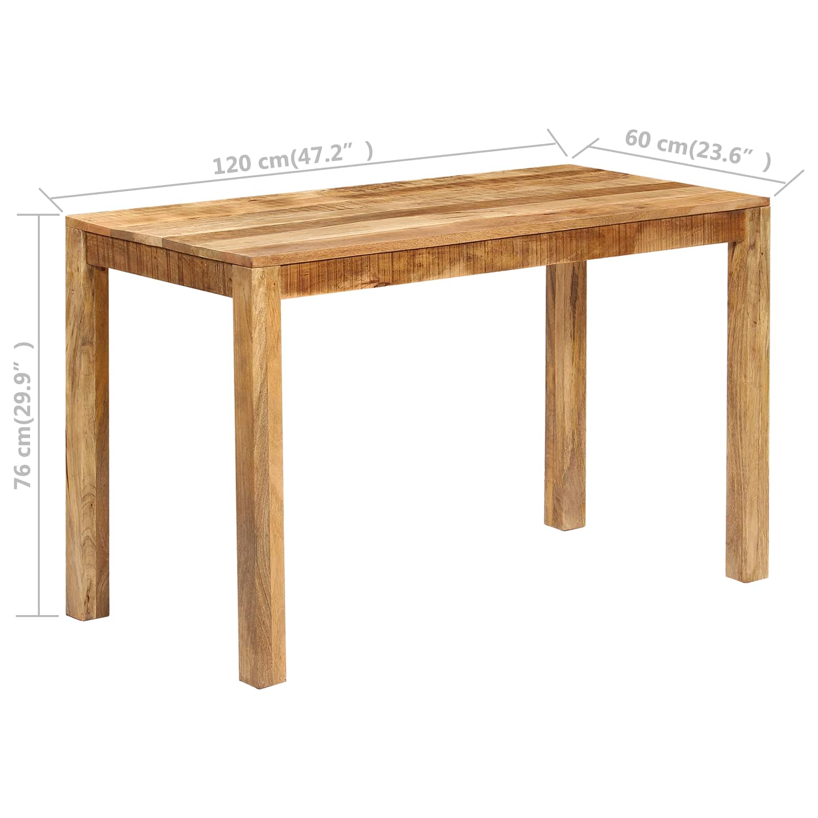 Tavolo da pranzo 60 x 120 x 76 cm Legno di mango massello 246705