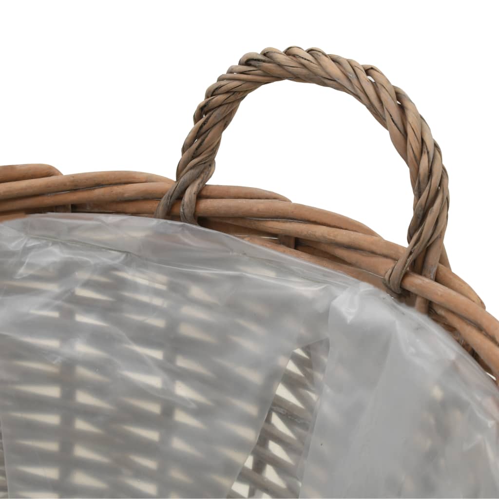 Fioriera aiuola rialzata piante fiori giardino 4 pezzi in vimini con rivestimento in PE 02_0001333