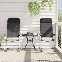 Sedie Pieghevoli da Campeggio 2 pz in Alluminio Nere 44305