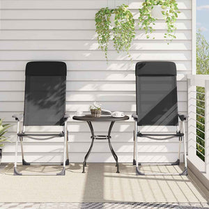 Sedie Pieghevoli da Campeggio 2 pz in Alluminio Nere 44305