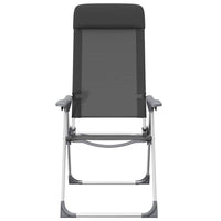 Sedie Pieghevoli da Campeggio 2 pz in Alluminio Nere 44305