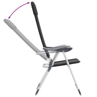 Sedie Pieghevoli da Campeggio 2 pz in Alluminio Nere 44305