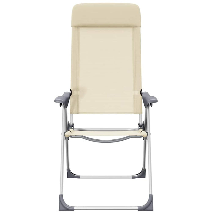 Sedie Pieghevoli da Campeggio 2 pz in Alluminio Crema 44306