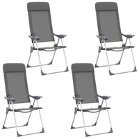 Sedie Pieghevoli da Campeggio 4 pz Grigio in Alluminio 44307