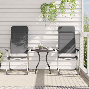 Sedie Pieghevoli da Campeggio 4 pz Grigio in Alluminio 44307