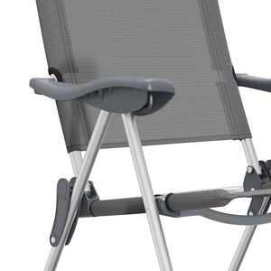 Sedie Pieghevoli da Campeggio 4 pz Grigio in Alluminio 44307