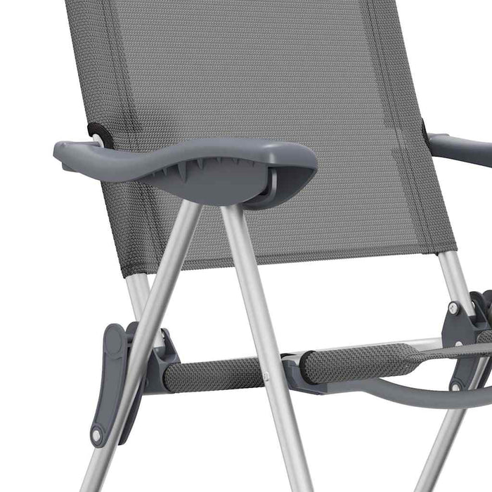 Sedie Pieghevoli da Campeggio 4 pz Grigio in Alluminio 44307