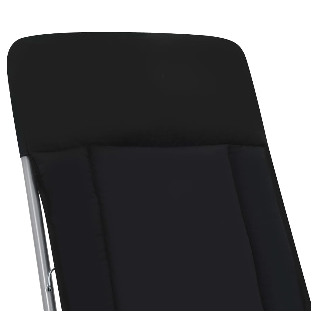 Sedie da Giardino Pieghevoli con Cuscino 2 pz Nere 44319