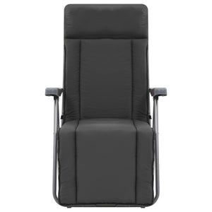 Sedie da Giardino Pieghevoli con Cuscino 2 pz Grigio