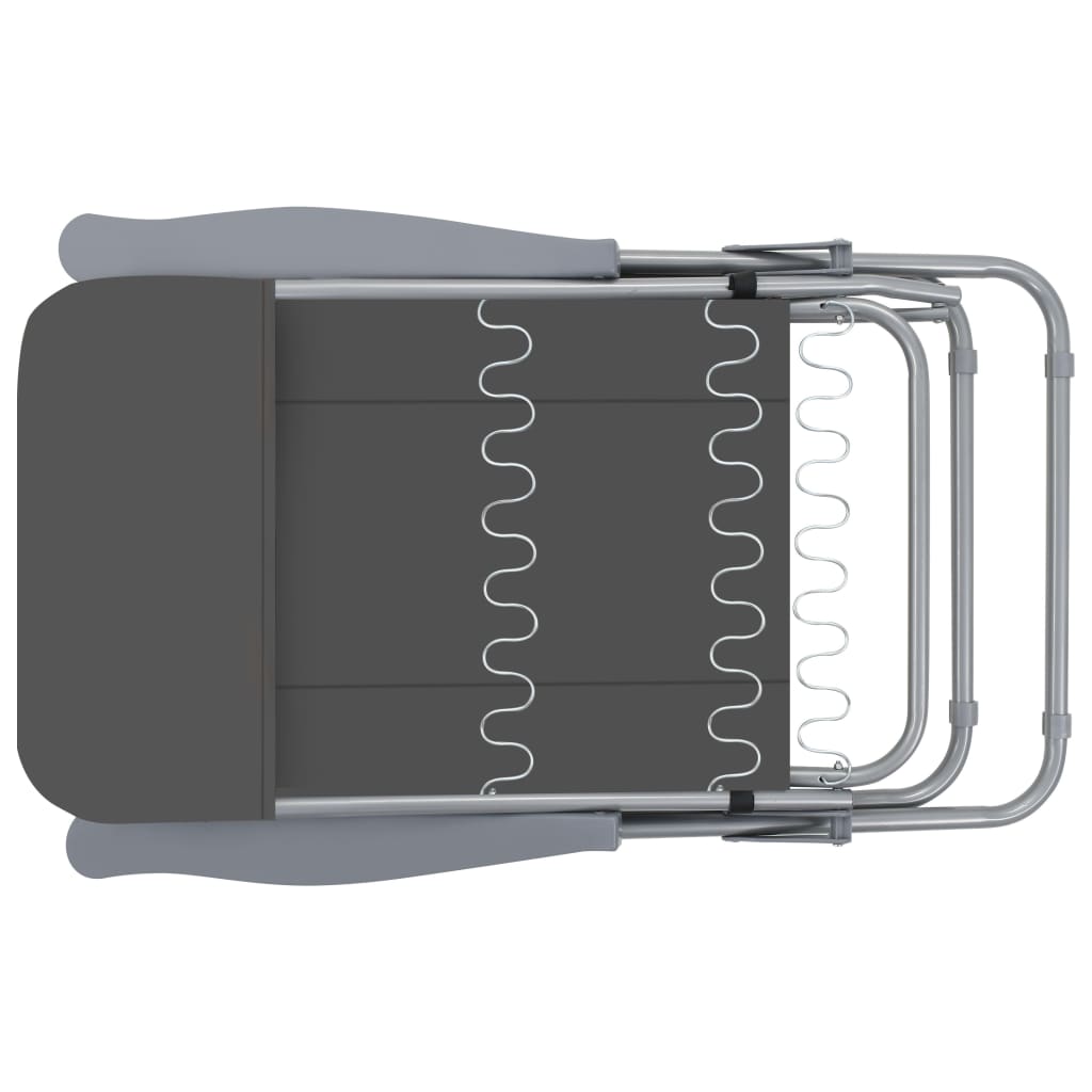 Sedie da Giardino Pieghevoli con Cuscino 2 pz Grigio 44320