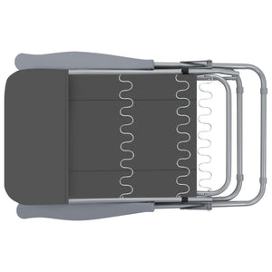 Sedie da Giardino Pieghevoli con Cuscino 2 pz Grigio 44320