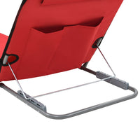 Tappetini da spiaggia per sdraio pieghevoli 2 pezzi in acciaio e tessuto rosso 02_0012186