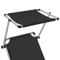 Sdraio sedia a sdraio prendisole lettino da giardino terrazza mobile da esterno pieghevole con tendalino in alluminio e Textilene nero 02_0012819