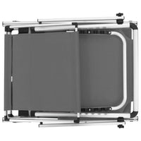 Lettino Pieghevole con Tettuccio Alluminio e Textilene Grigio 44335