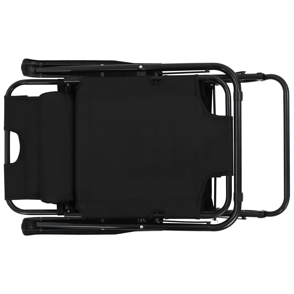 Sdraio pieghevoli 2 pezzi con poggiapiedi in acciaio nero 02_0011944