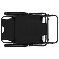 Sdraio pieghevoli 2 pezzi con poggiapiedi in acciaio nero 02_0011944