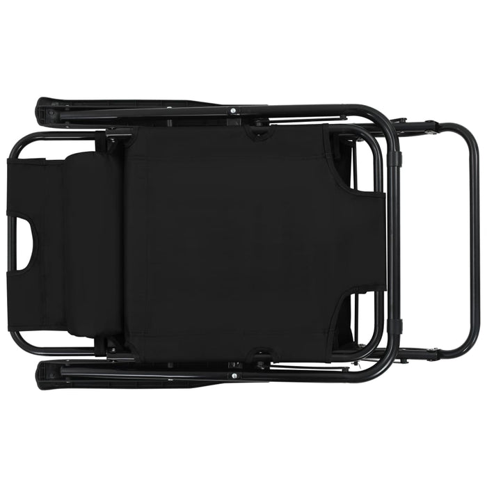 Sdraio pieghevoli 2 pezzi con poggiapiedi in acciaio nero 02_0011944