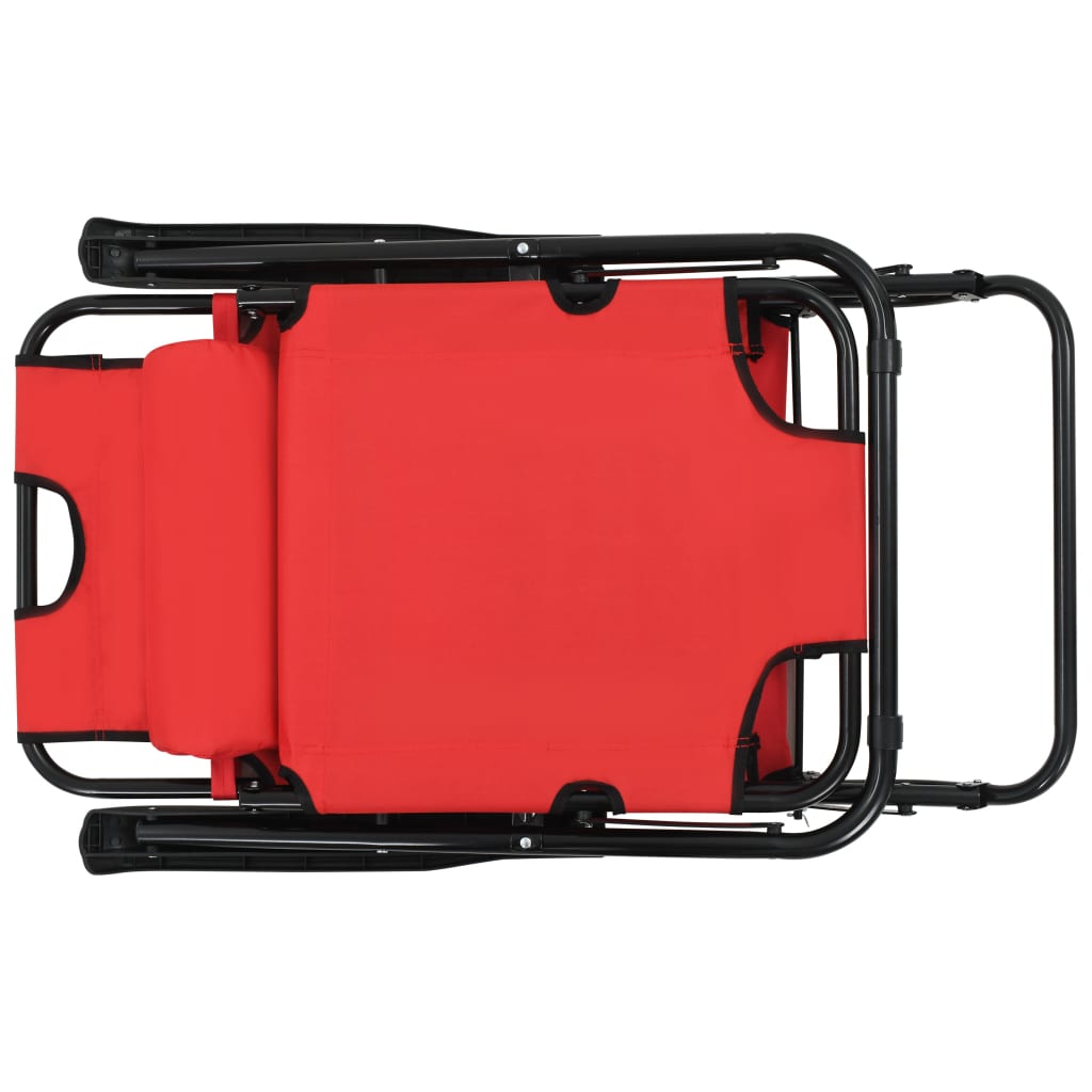 Lettini Prendisole 2 pz Pieghevoli e Poggiagambe Acciaio Rosso cod mxl 23994