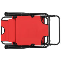 Lettini Prendisole 2 pz Pieghevoli e Poggiagambe Acciaio Rosso cod mxl 23994