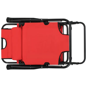 Lettini Prendisole 2 pz Pieghevoli e Poggiagambe Acciaio Rosso cod mxl 23994