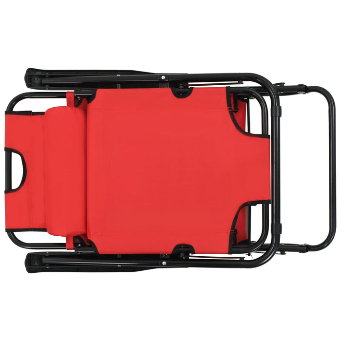 Lettini Prendisole 2 pz Pieghevoli e Poggiagambe Acciaio Rosso cod mxl 23994