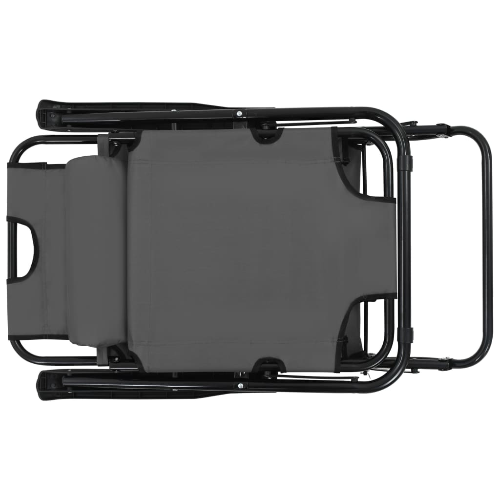 Sdraio pieghevoli 2 pezzi con poggiapiedi in acciaio grigio 02_0011942