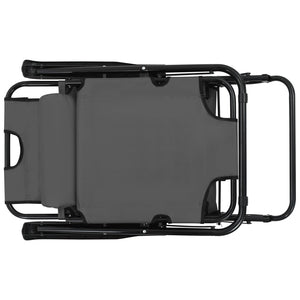 Sdraio pieghevoli 2 pezzi con poggiapiedi in acciaio grigio 02_0011942