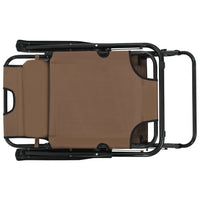 Lettini Prendisole 2 pz Pieghevoli Poggiagambe Acciaio Marrone 44346