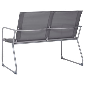 Set Divano da Giardino 4 pz in Tessuto e Acciaio Grigio 44351